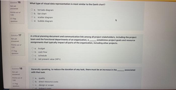 Quention 16 What type of visual data