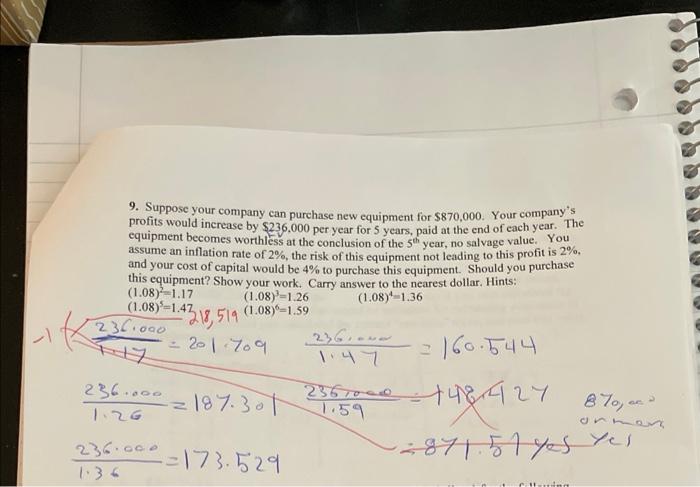 please use the example on photo 1 to correct qu 9