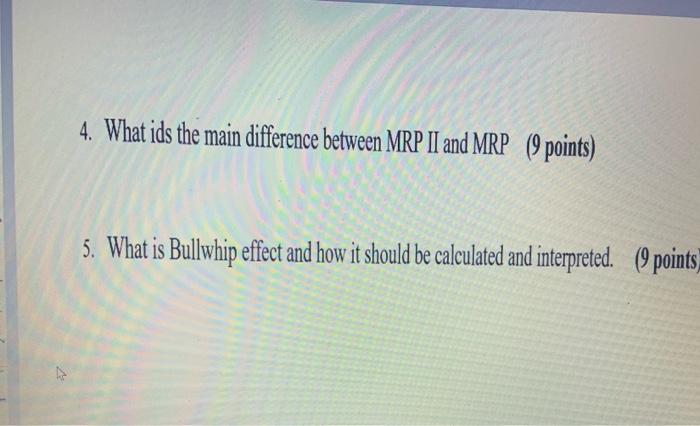 4. What ids the main difference between MRP II