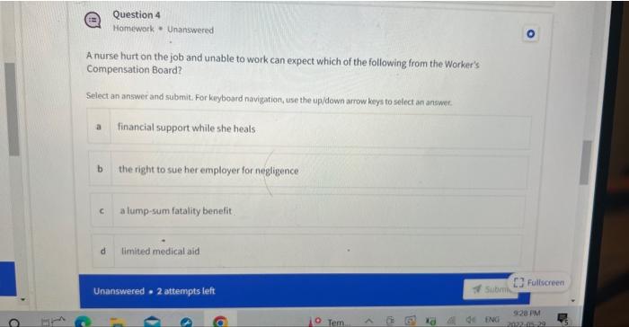 occupational health and safety question Question