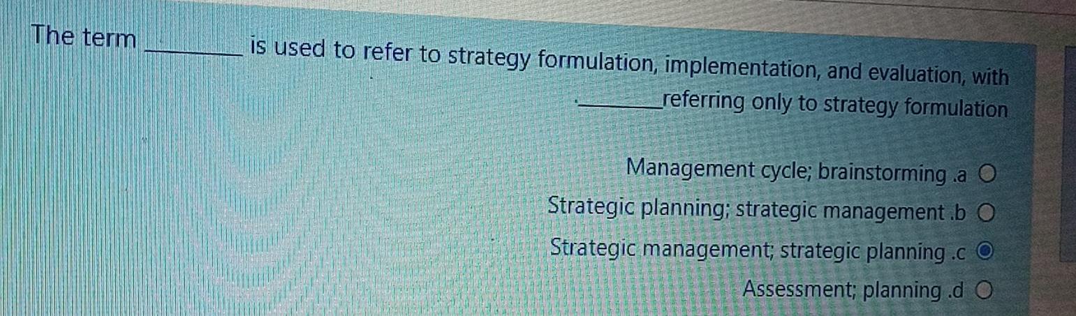 The term is used to refer to strategy