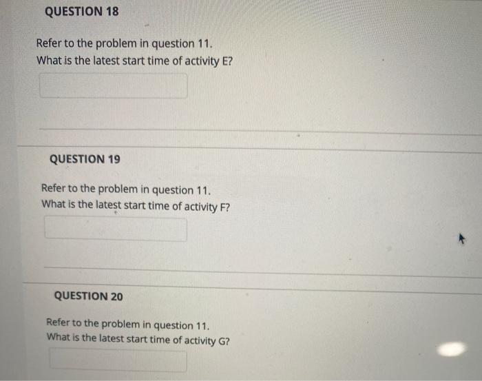 QUESTION 11 Problem #1: The data related to the