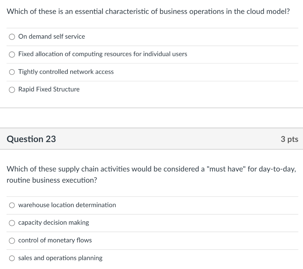 Which of these is an essential characteristic of