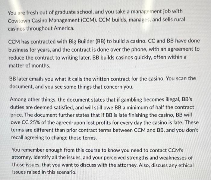 You are fresh out of graduate school, and you