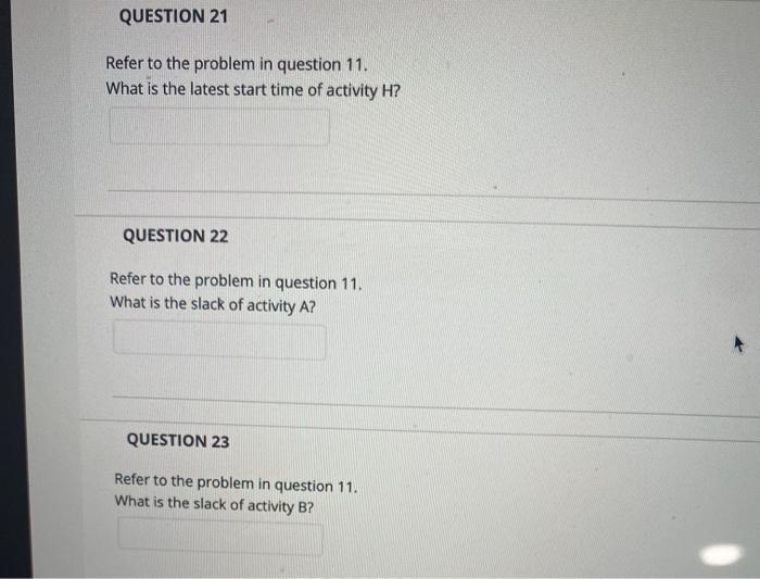 QUESTION 11 Problem #1: The data related to the