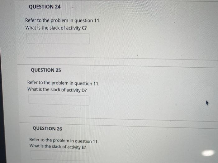 QUESTION 11 Problem #1: The data related to the
