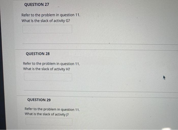 QUESTION 11 Problem #1: The data related to the