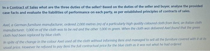 business law solve this ASAP In a Contract of