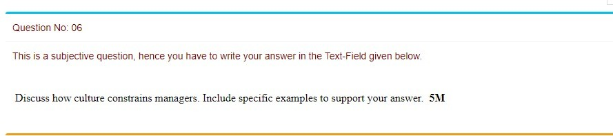 Question No: 06 This is a subjective question,