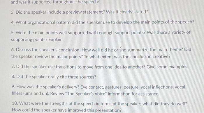 Option Two: Find a speech on YouTube and evaluate