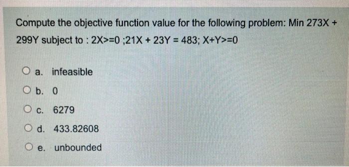 Compute the objective function value for the