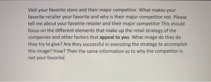 Visit your favorite store and their major