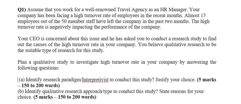 (1) Assume that you work for a well-renowned