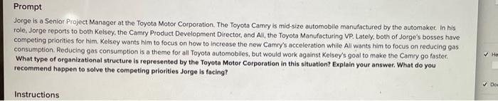 500 words Prompt Jorge is a Senior Project