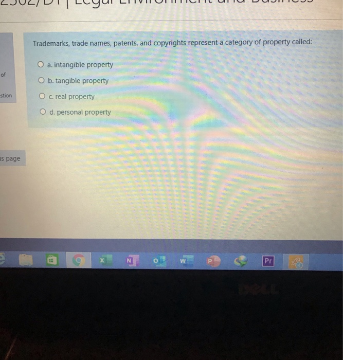 Trademarks, trade names, patents, and copyrights