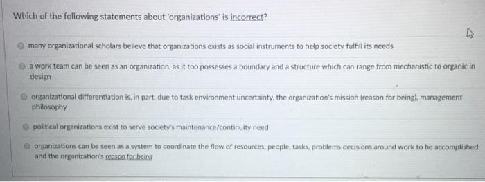 Which of the following statements about