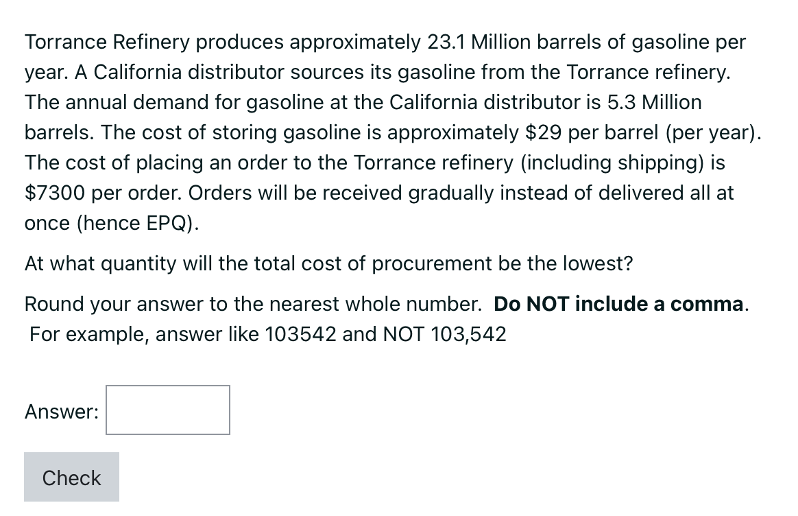 Torrance Refinery produces approximately 23.1