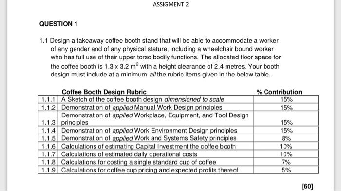 1.1 Design a takeaway coffee booth stand that