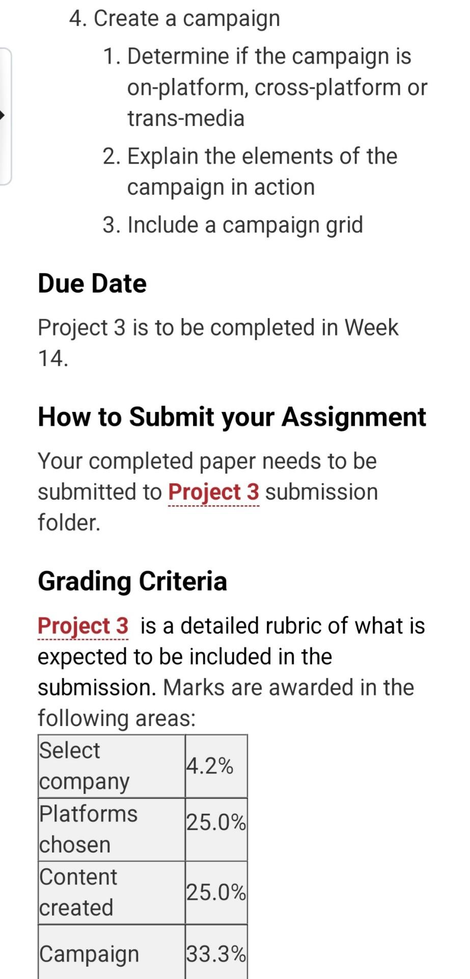 2. Select 4 platforms that you will be using 1.