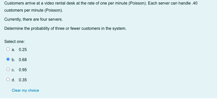 Customers arrive at a video rental desk at the