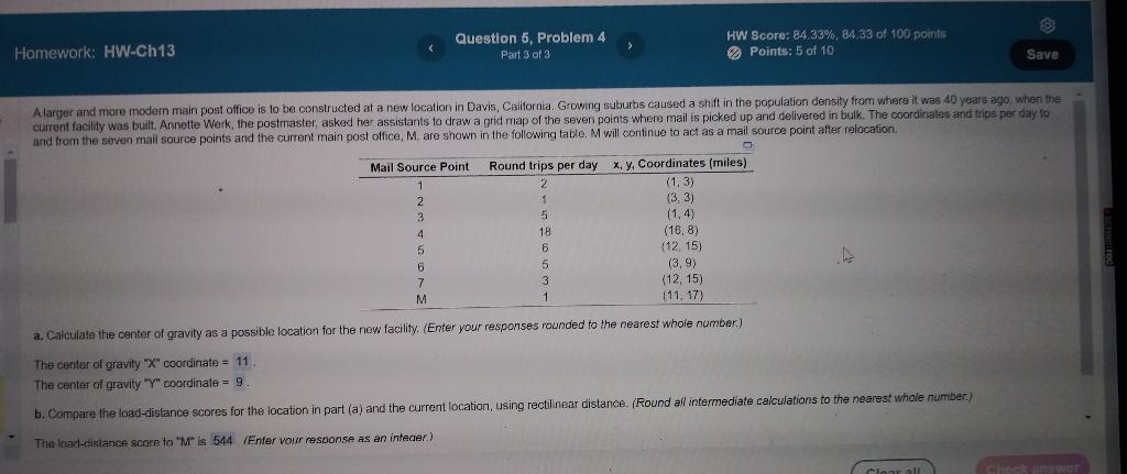 PLEASE ONLY SOLVE FOR THE LOAD-DISTANCE SCORE TO