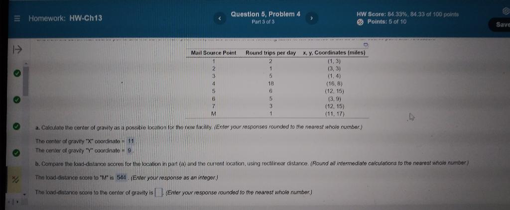 PLEASE ONLY SOLVE FOR THE LOAD-DISTANCE SCORE TO