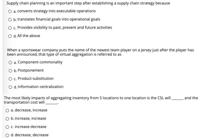 Supply chain planning is an important step after