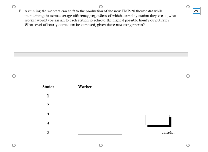 PART E ONLY PLEASE. LOOK OVER THE QUESTION