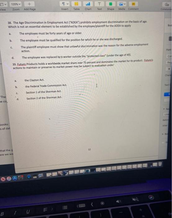 B125% View Zoom Add Page Insert Table Chant Shape