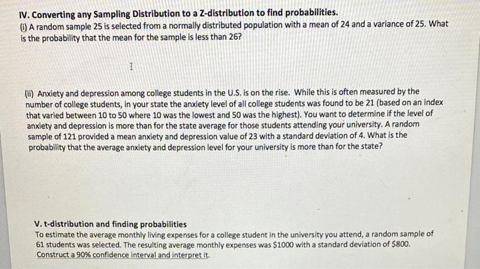 IV. Converting any Sampling Distribution to a