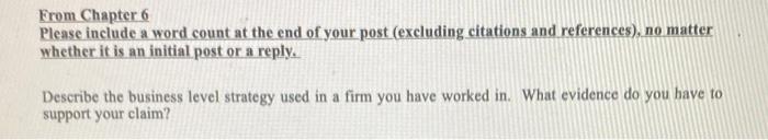 it has to be 200+ words From Chapter 6 Please