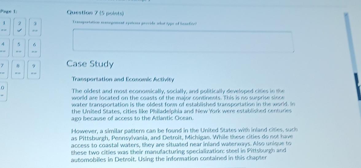 Page 1 Question 7 (5 points) 1 2 3 5 Case Study 7