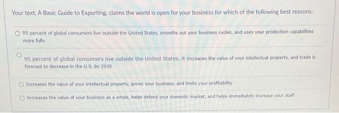 Your text. A Basic Guide to Exporting, claims the