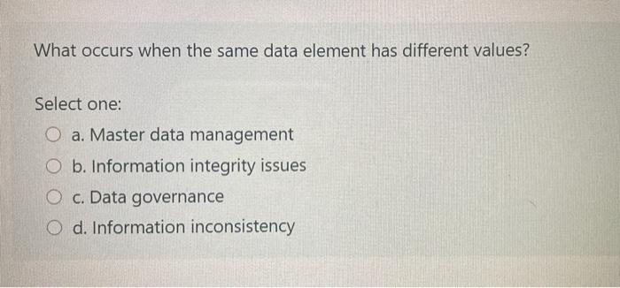 What occurs when the same data element has