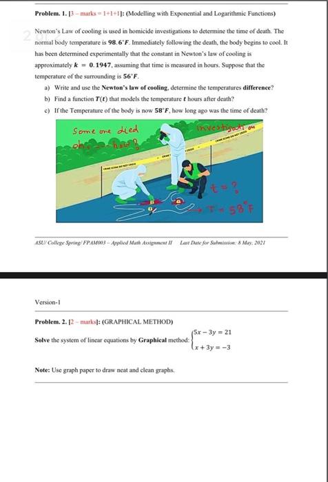 Problem. 1. 13-marks = 1++1): (Modelling with