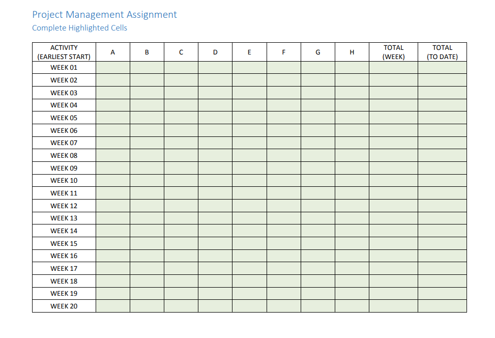 NNeed excel formulas for each box please Project