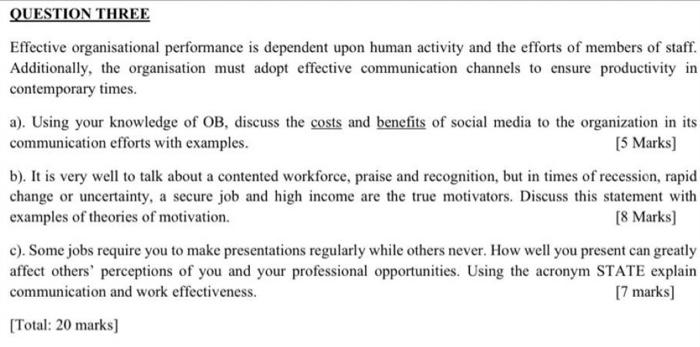 Effective organisational performance is dependent