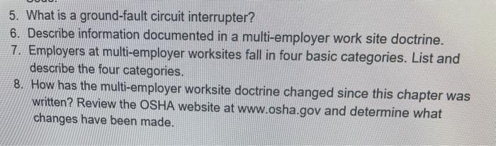 5. What is a ground-fault circuit interrupter? 6.