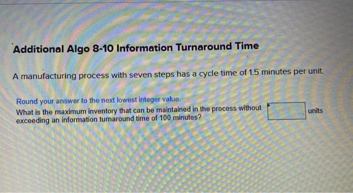 Additional Algo 8-10 Information Turnaround Time