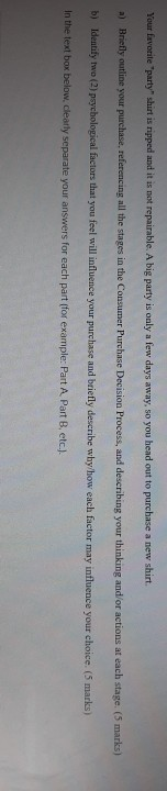 Your favorite "party" shirt is ripped and it is