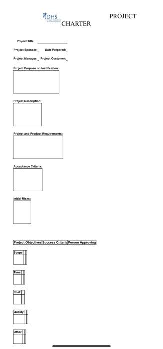 example DHS Project Title Project Sponser Date