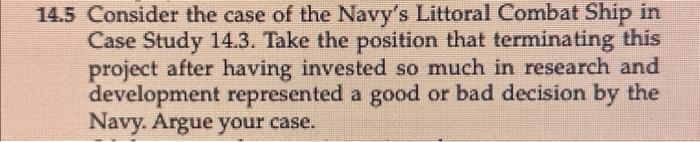 Question 14.5 14.5 Consider the case of the