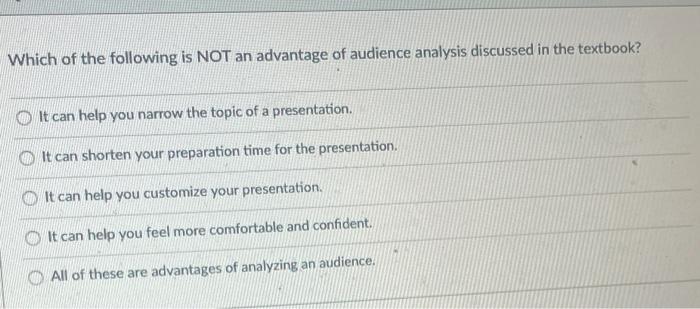 You present needed information to the audience