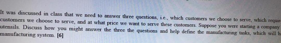 It was discussed in class that we need to answer