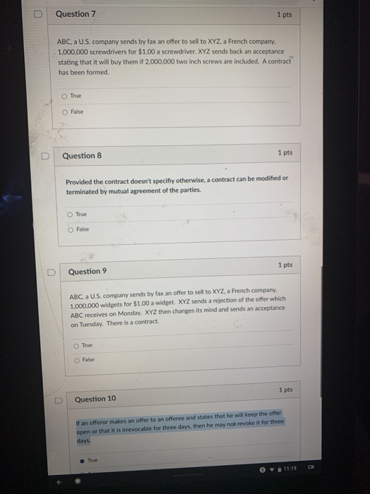 7-10 true or false please answer thankyou