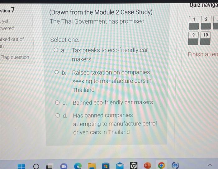 (Drawn from the Module 2 Case Study) The Thai