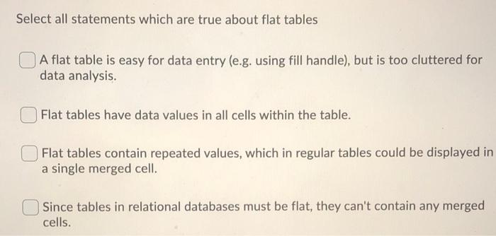 It's really an excel class. Select all statements