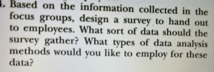 3. Based on the information collected in the