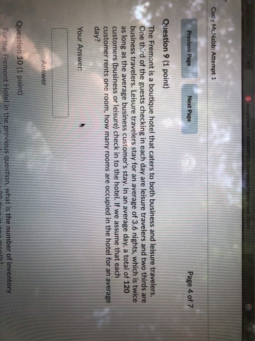 Assignment 1 - ADM3301[0] Operations Management