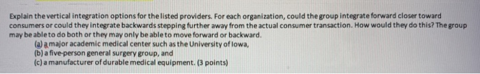 Explain the vertical integration options for the